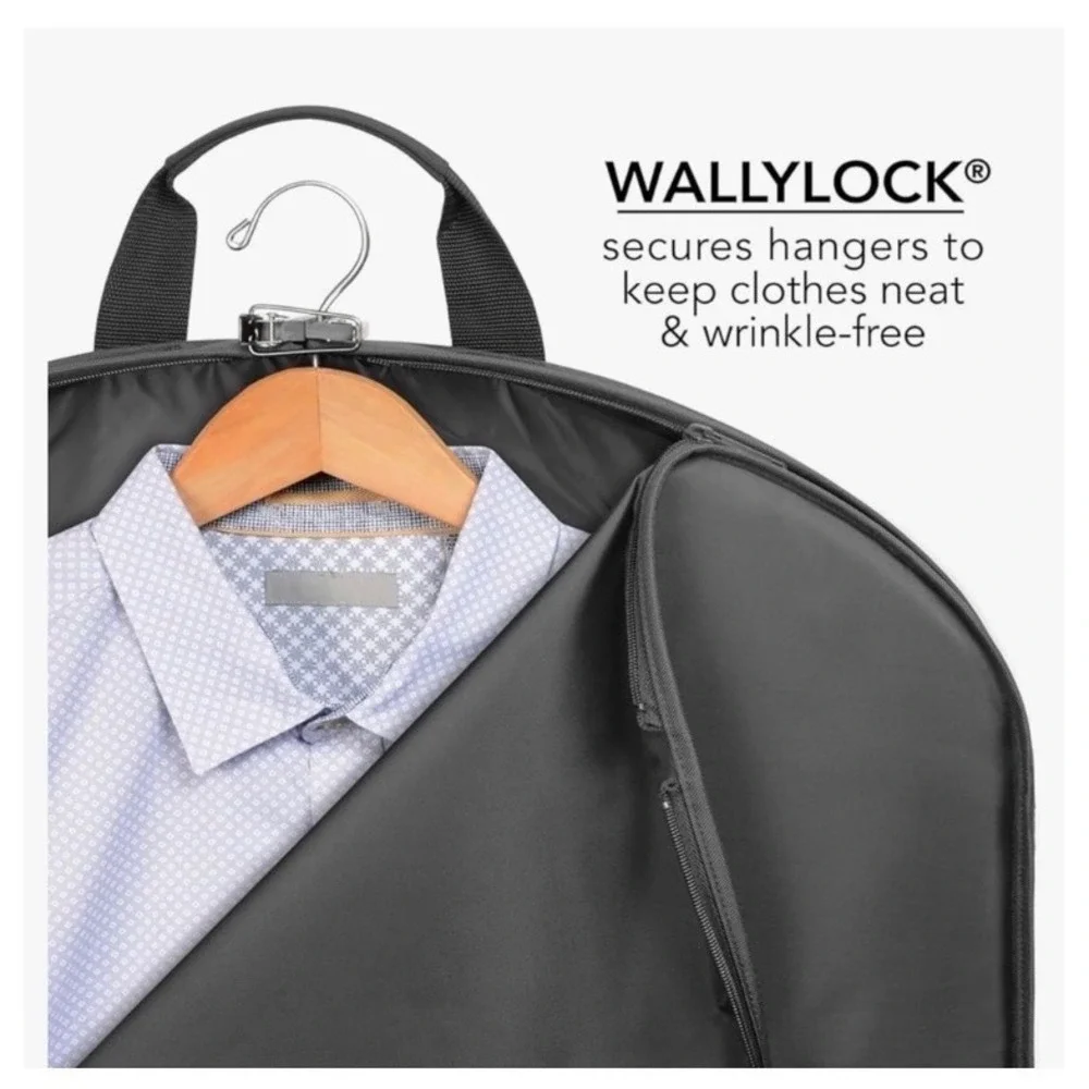 WallyBags Garment Bag Unisex 40 Inch Black Excellent WallyLock Water Repellent